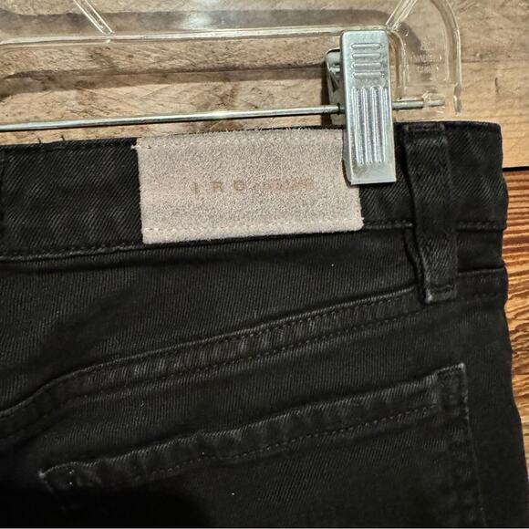IRO Bliris Ajuste Cropped Distressed Mid-Rise Straight-Leg Jeans Black Size 29 - Picture 11 of 12